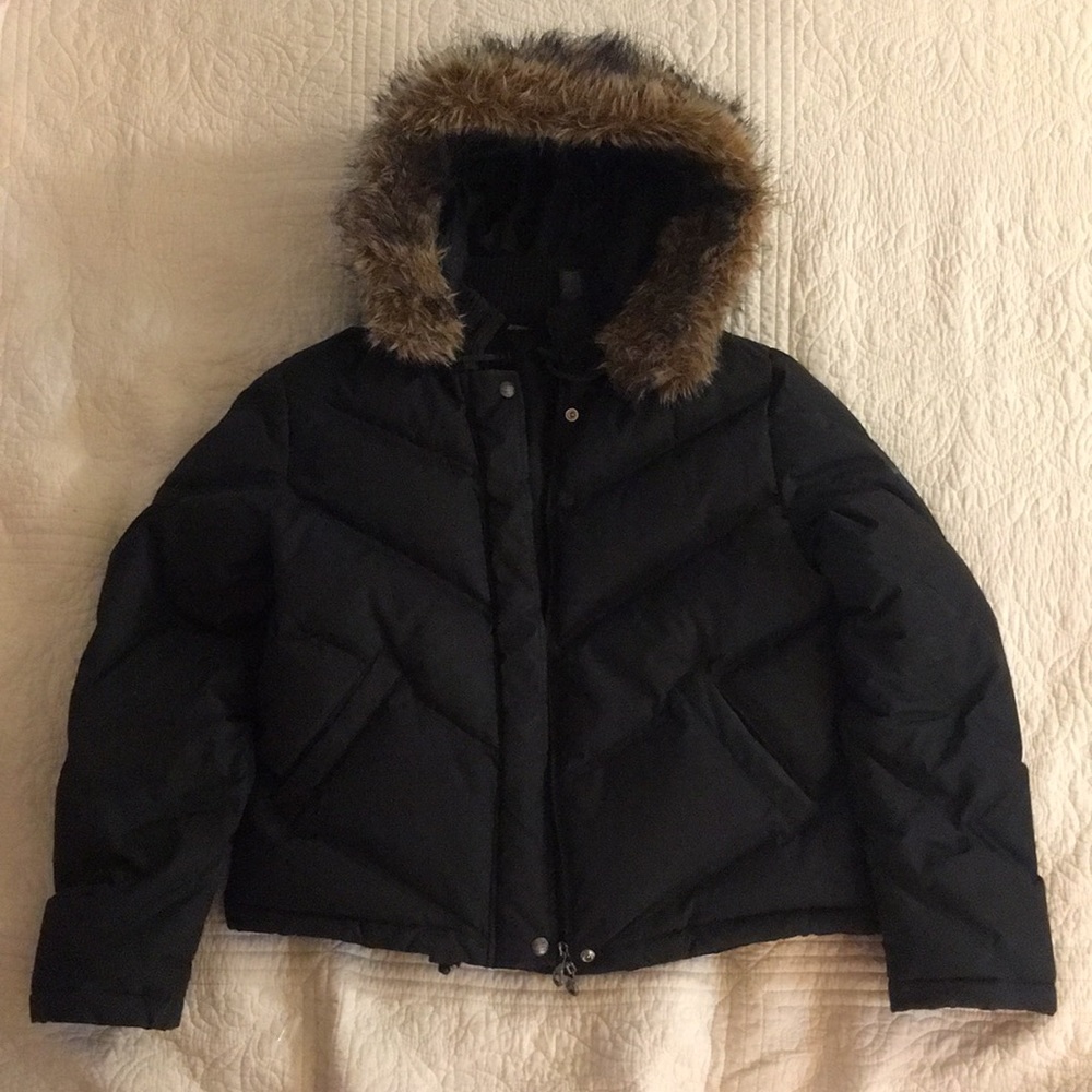 Black DKNY Parka with Hood